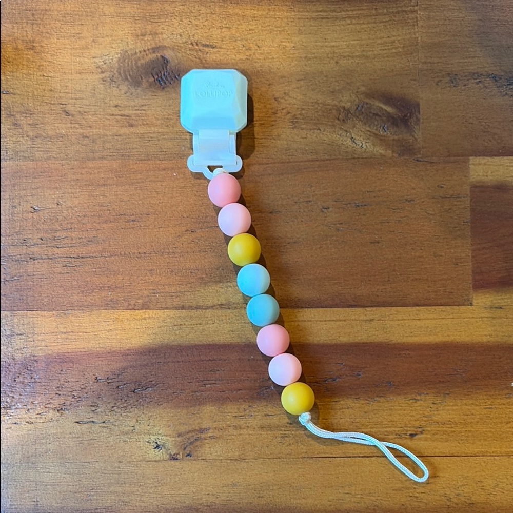 Loulou Lollipop Rainbow Beaded Pacifier Clip
